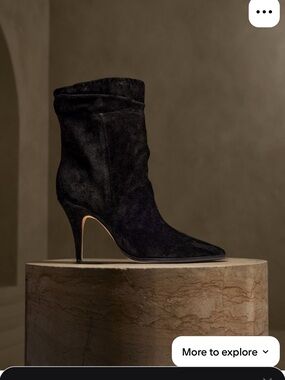 Alexandre Birman Black Suede Pointed-Toe Ankle Boot
